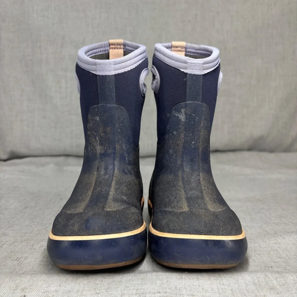 Bogs Classic High Rain Boots Waterproof Insulated Snow Blue Purple Kids Size 9